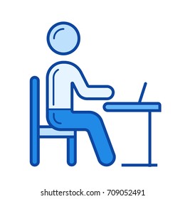 Pupil-Vektorsymbol einzeln auf weißem Hintergrund. Pupil Line Symbol für Infografik, Website oder App. Blaues Symbol für ein Gittersystem.