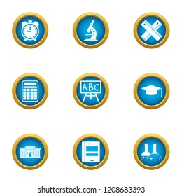 Pupillary icons set. Flat set of 9 pupillary vector icons for web isolated on white background