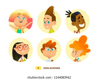 Pupils avatars collection for web and print design