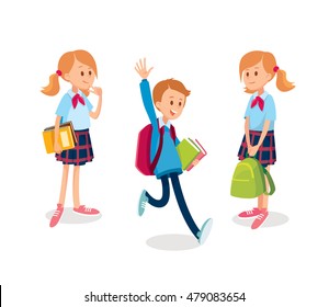 pupils with books
