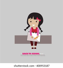 pupils boys and girls.boys and girls in school.vector illustration.
