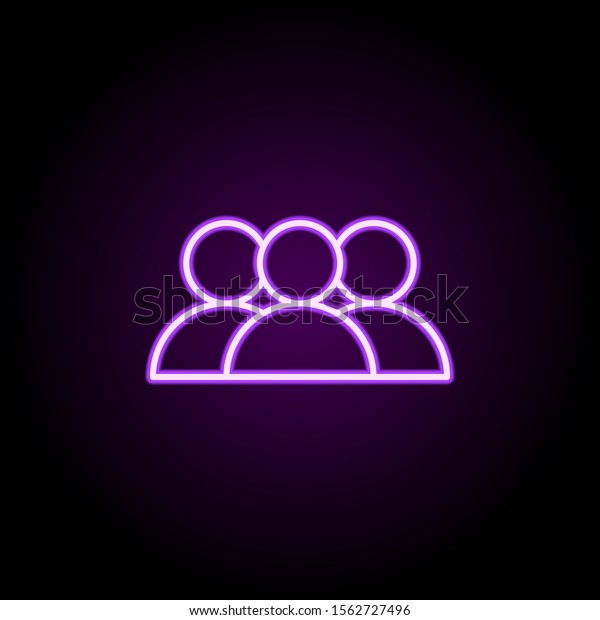 Pupils Class Neon Icon Simple Thin Stock Vector Royalty Free