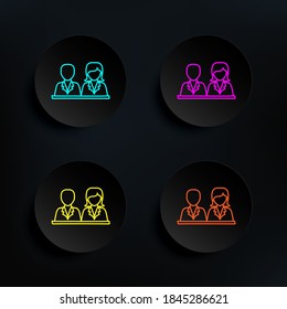 Pupils sketch dark badge color set icon. Simple thin line, outline vector of education icons for ui and ux, website or mobile application