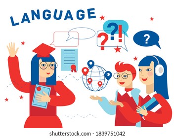 
Pupils and students learn the language