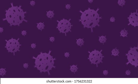 Puple background with corona virus 