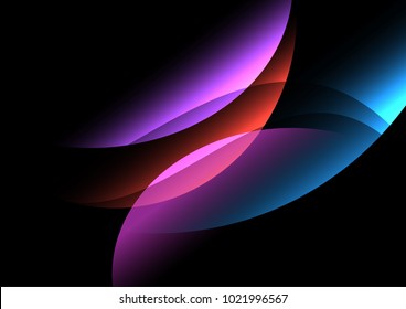 Puple,violet,orange and blue curve abstract background