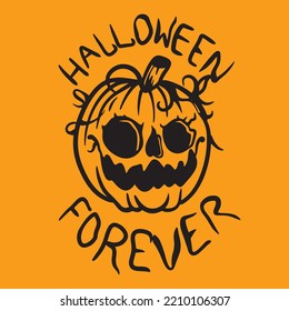Pupmkin Cartoon Mascot Vector Design Scarry Halloween