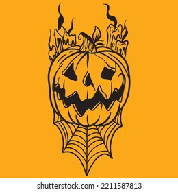 Pupmkin Cartoon Mascot Vector Design Flat Cute Smile Expression Witch Hat