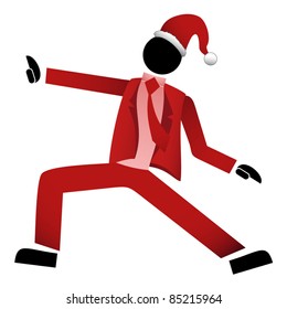 Puppet dancing with Christmas costume