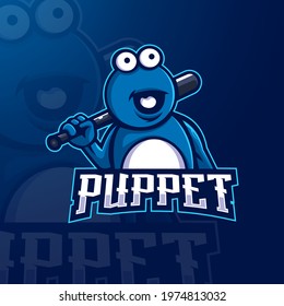 Puppet e  Sport Mascot Logo Design Illustration Vector