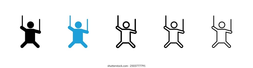 Icono de marioneta en colores negro y azul