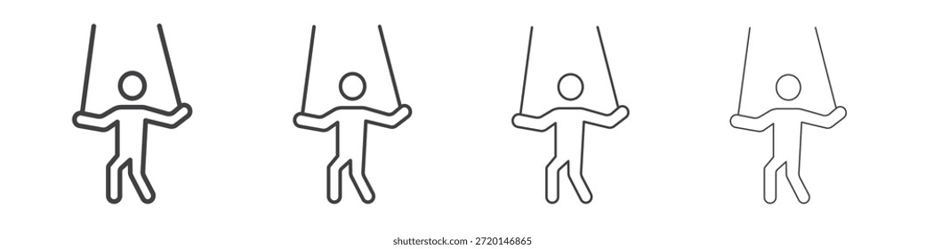 Concepto de icono de marioneta Pictograma lineal. Ilustración de elemento simple.