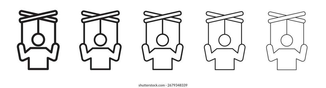 Colección de símbolo de diseño de ícono de marioneta para Diseño gráfico. EPS 10