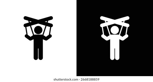 Puppet icon illustration in flat style. icon template color editable.