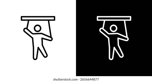 Silueta aislada del icono de la marioneta en el fondo blanco. Ilustración vectorial.