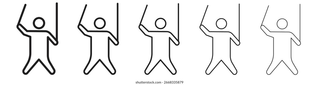 Colección de Vector de arte de línea de icono de marioneta sobre fondo blanco