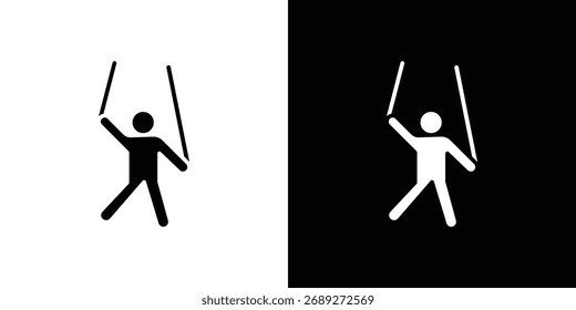 Silueta de icono de marioneta en estilo plano negro. Elemento gráfico