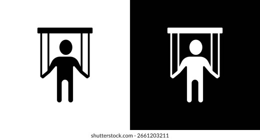 Símbolo de icono de marioneta en color blanco y negro. Estilos de silueta.