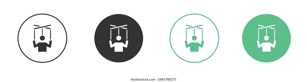 Puppet icon symbol illustration doodle set. EPS10