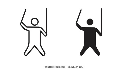 Puppet icon symbol set in black. line and flat icons