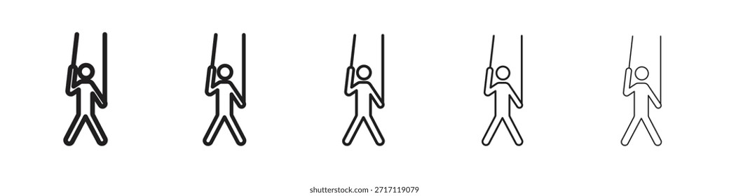 Puppensymbol in dünner Linie, schwarzer Umriss und Strichstil