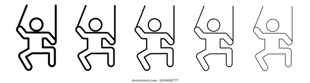 Conjunto de símbolos de icono de marioneta. Colección de trazo editable.