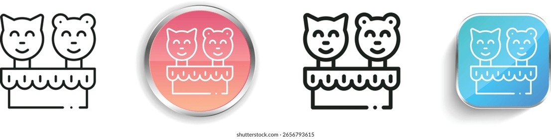 ícone de boneco. Design fino, linear, regular e estilo botão isolado no fundo branco