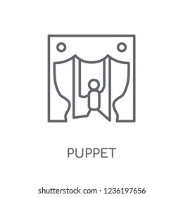 Puppet linear icon. Modern outline Puppet logo concept on white background from Cinema collection. Suitable for use on web apps, mobile apps and print media.