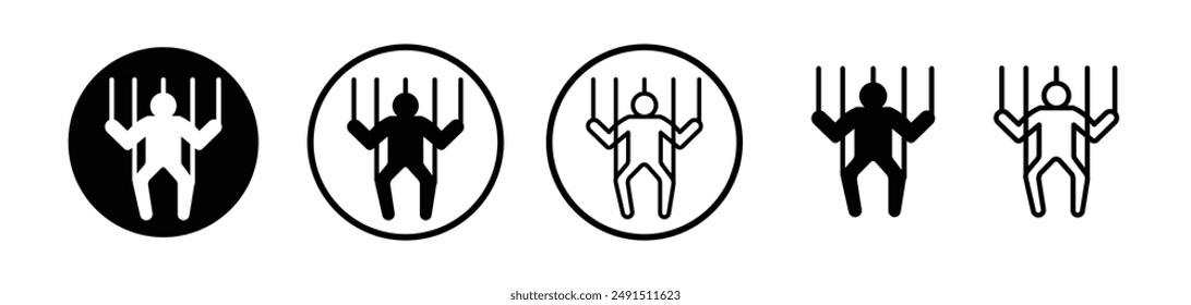Icono de liner de marioneta colección sobre fondo blanco