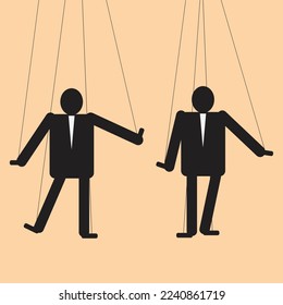 Puppet Master controlling and manipulating you concept vector. 