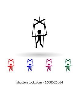 Puppet multi color icon. Simple glyph, flat vector of theatre icons for ui and ux, website or mobile application