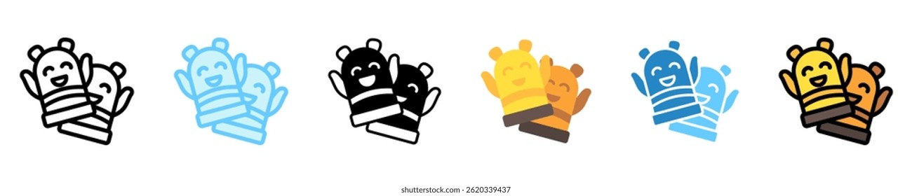 Puppet multi style, mini illustration icon. use for modern concept, print, UI, UX kit, web and app development. Vector EPS 10, related to entertainment, festival, funfair and hobbies