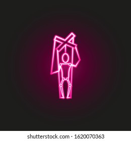 puppet neon style icon. Simple thin line, outline vector of theatre icons for ui and ux, website or mobile application