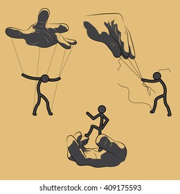 puppet out of control. hands. the icon shape vector illustration