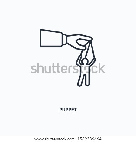Puppet outline icon. Simple linear element illustration. Isolated line Puppet icon on white background. Thin stroke sign can be used for web, mobile and UI.