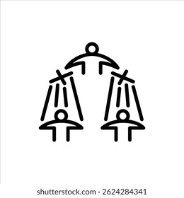 puppet politics outline icon. people control line art illustration.