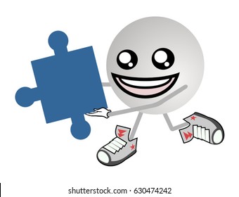 Puppet with puzzle piece