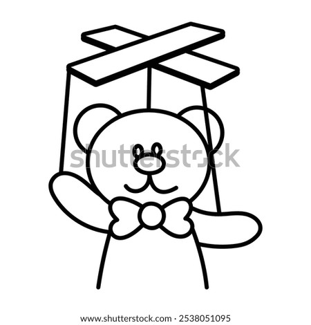 Puppet show icon in drawing style 

