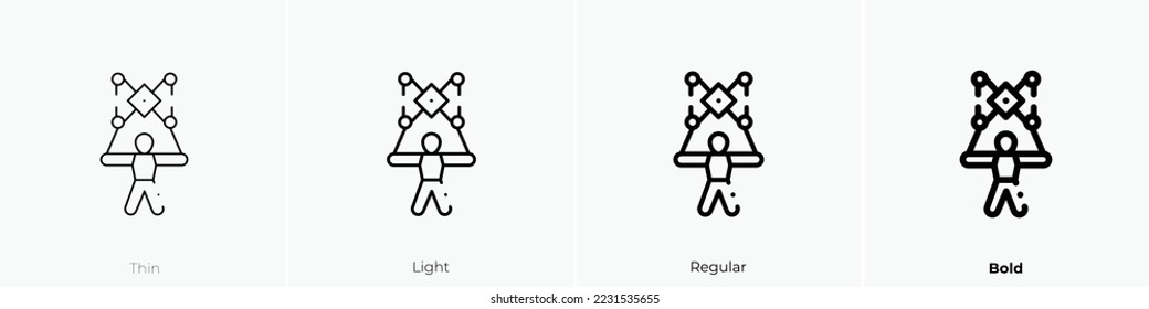 puppet show icon. Thin, Light Regular And Bold style design isolated on white background