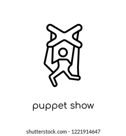 Puppet Show Icon. Trendy Modern Flat Linear Vector Puppet Show Icon On White Background From Thin Line Entertainment Collection, Outline Vector Illustration