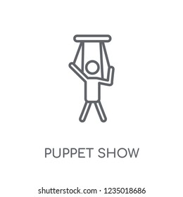 Puppet show linear icon. Modern outline Puppet show logo concept on white background from Entertainment and Arcade collection. Suitable for use on web apps, mobile apps and print media.