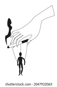 
Puppet. Smoking addiction. Cigarettes. Human addiction. 