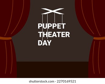 ilustración vectorial de diseño plano del día de teatro de marionetas