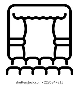 Puppet theater icon outline vector. Show stage. Finger play