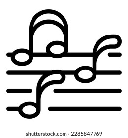 Puppet theater music notes icon outline vector. Show stage. Doll child