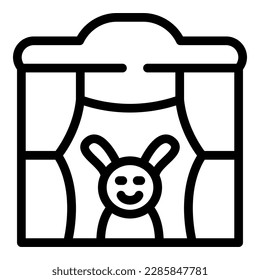 Puppet theater at school icon outline vector. Theatre show. Doll finger