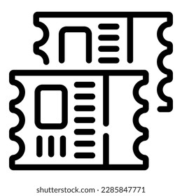 Puppet theater ticket icon outline vector. Show stage. Doll play