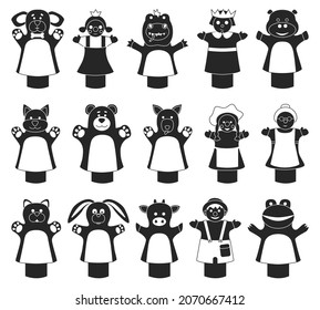 Puppet vector black set icon. Vector illustration theater doll on white background. Isolated black set icon puppet.