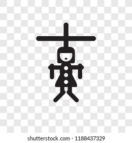 Puppet vector icon isolated on transparent background, Puppet transparency logo concept