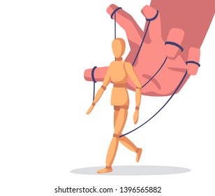 Puppeteer hands. Vector flat cartoon illustration